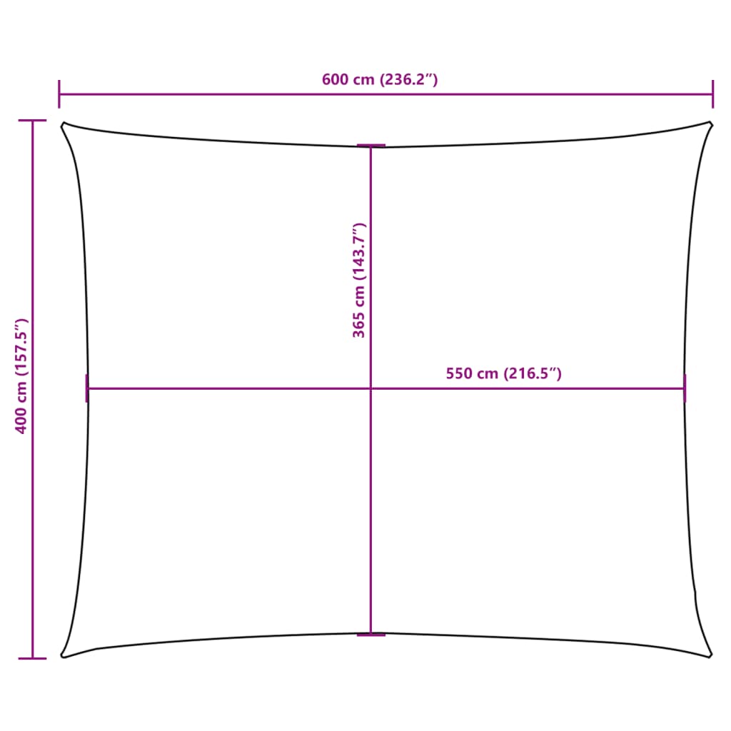 Sunshade Sail Oxford Fabric Rectangular 4x6 m White