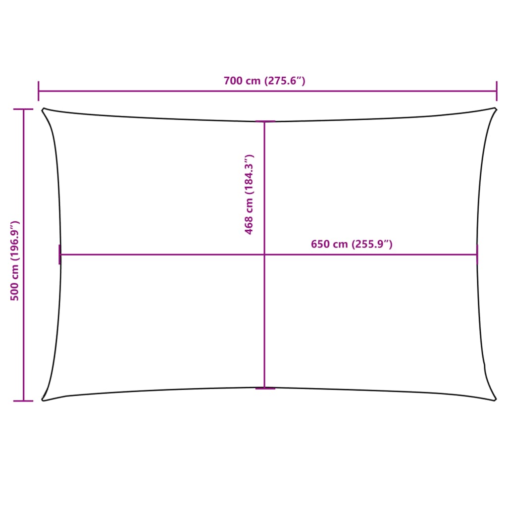 Sunshade Sail Oxford Fabric Rectangular 5x7 m White