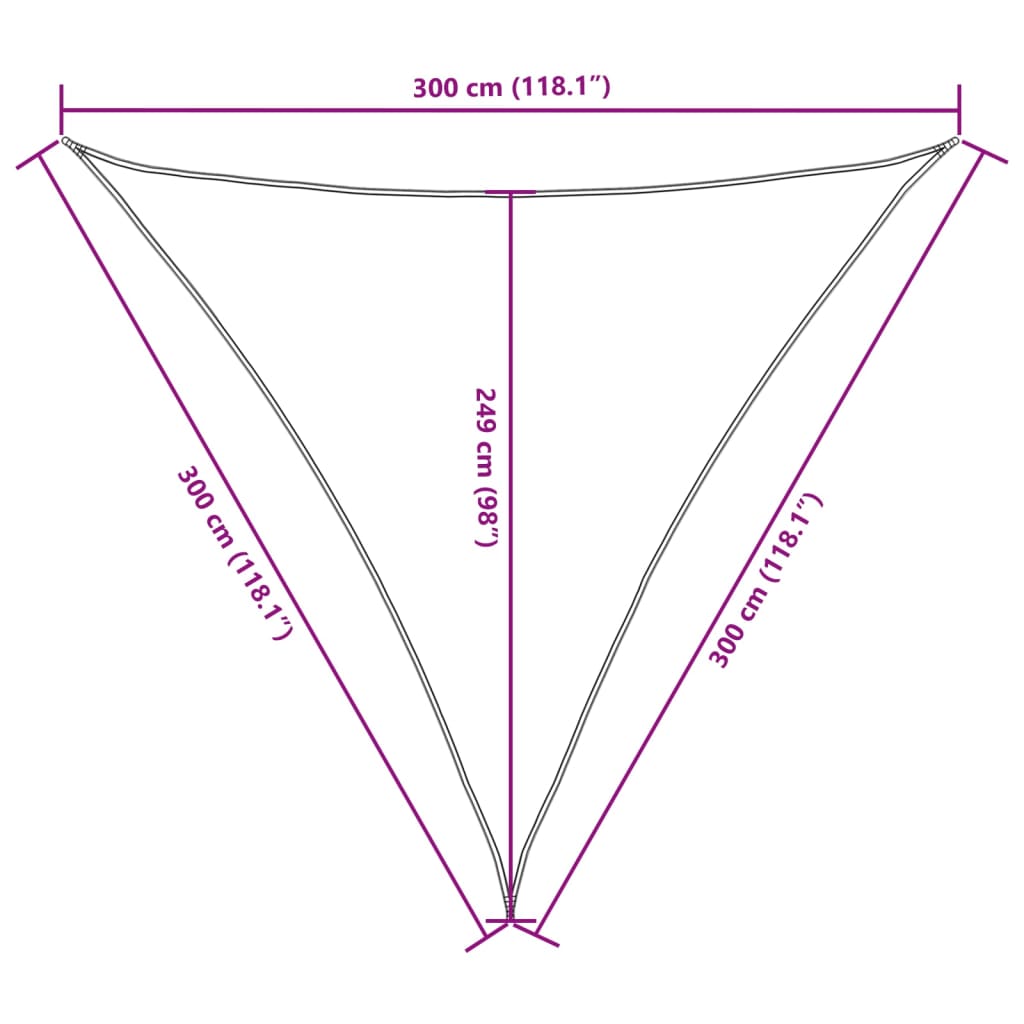 Sunshade Sail Oxford Fabric Triangular 3x3x3 m White