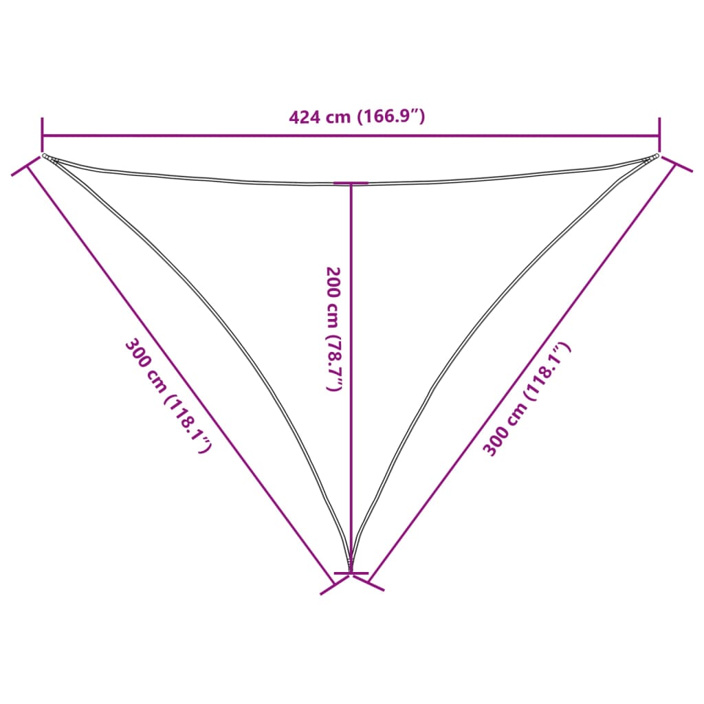 Sunshade Sail Oxford Fabric Triangular 3x3x4.24 m White