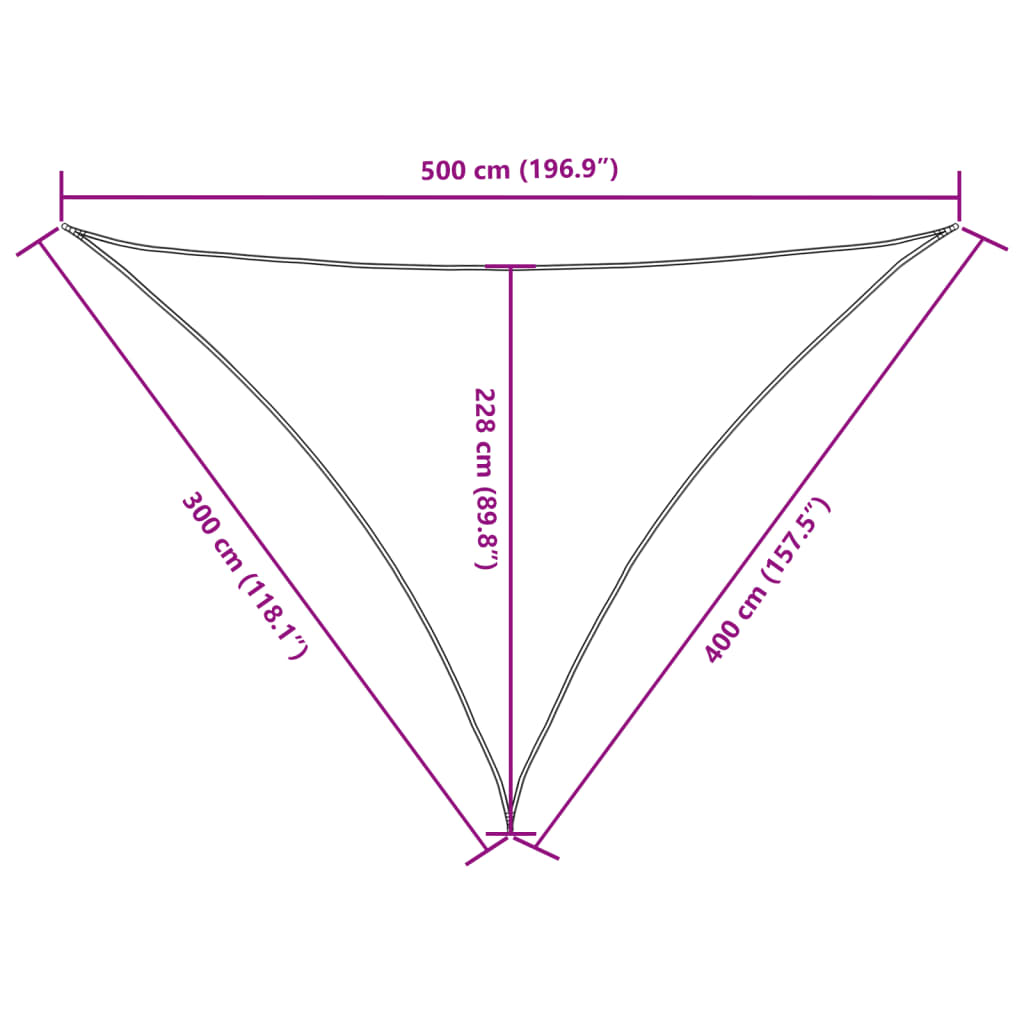 Sunshade Sail Oxford Fabric Triangular 3x4x5 m White