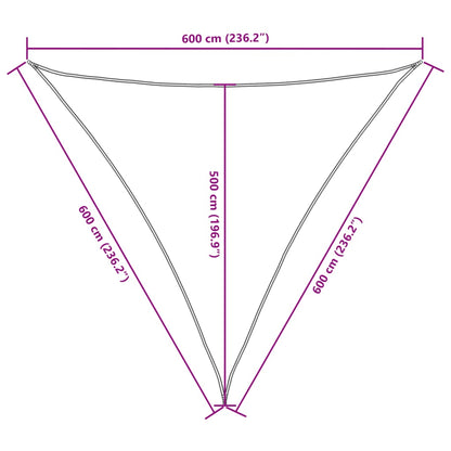 Sunshade Sail Oxford Fabric Triangular 6x6x6 m White