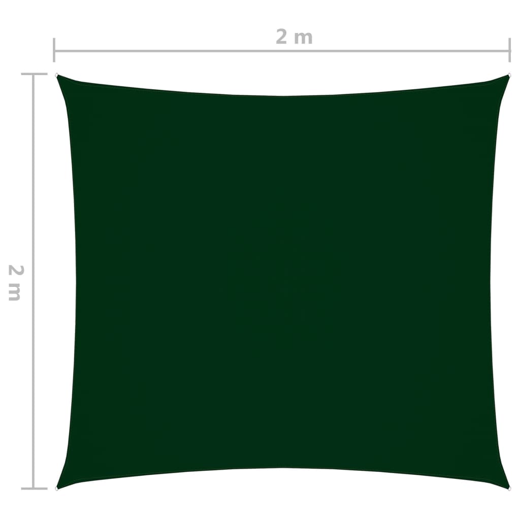 Sunshade Sail Oxford Fabric Square 2x2 m Dark Green