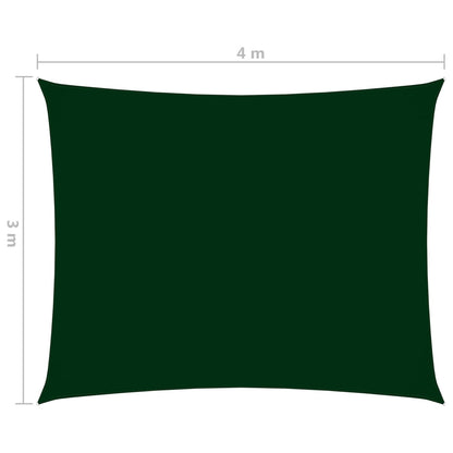 Sunshade Sail Oxford Fabric Rectangular 3x4 m Dark Green