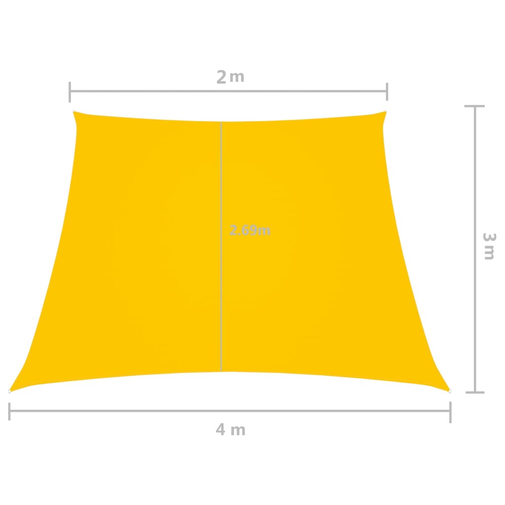 Sunshade Sail Oxford Fabric Trapezium 2/4x3 m Yellow