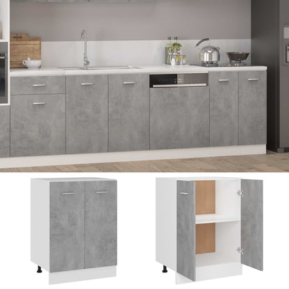 Bottom Cabinet Concrete Grey 60x46x81.5 cm Engineered Wood