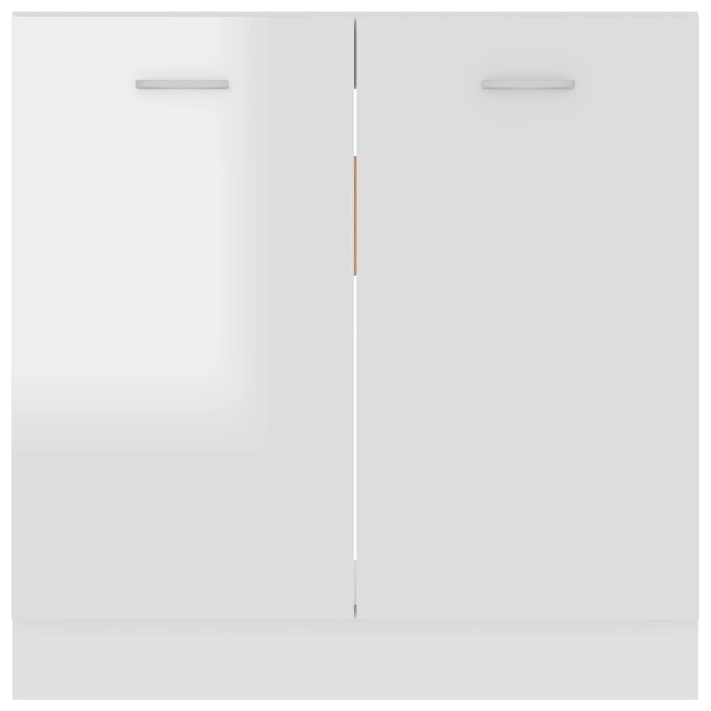 Sink Bottom Cabinet High Gloss White 80x46x81.5 cm Engineered Wood