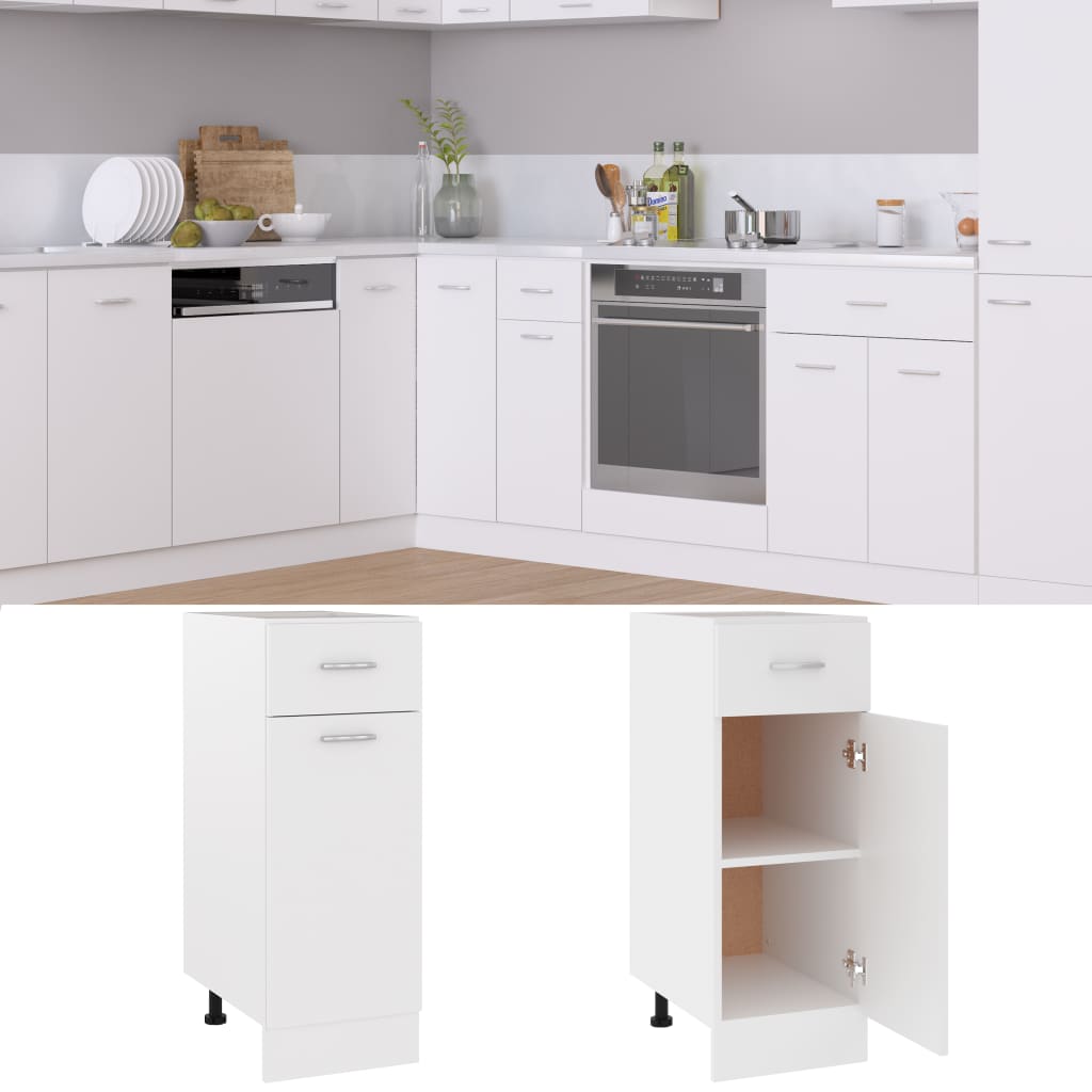 Drawer Bottom Cabinet White 30x46x81.5 cm Engineered Wood