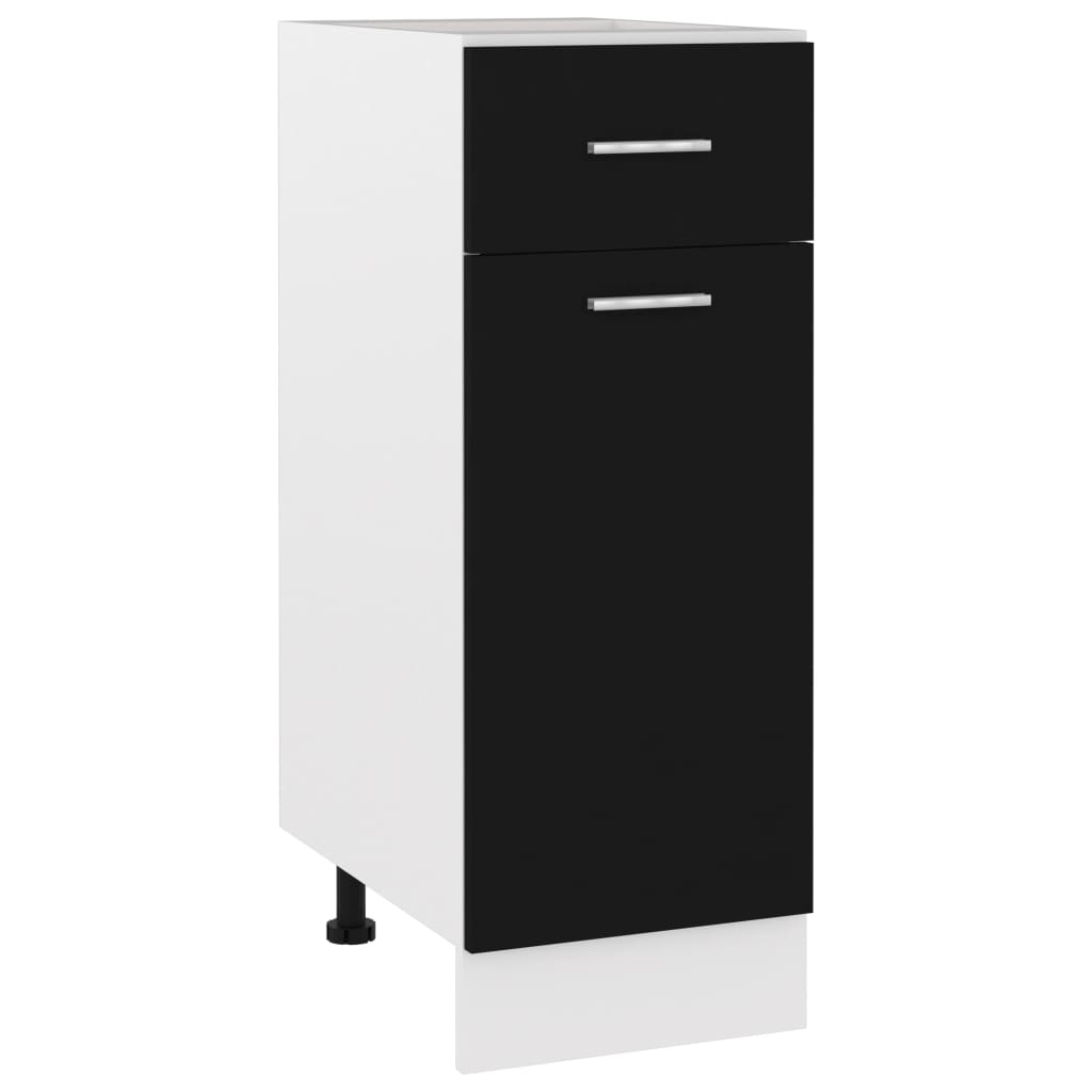 Drawer Bottom Cabinet Black 30x46x81.5 cm Engineered Wood