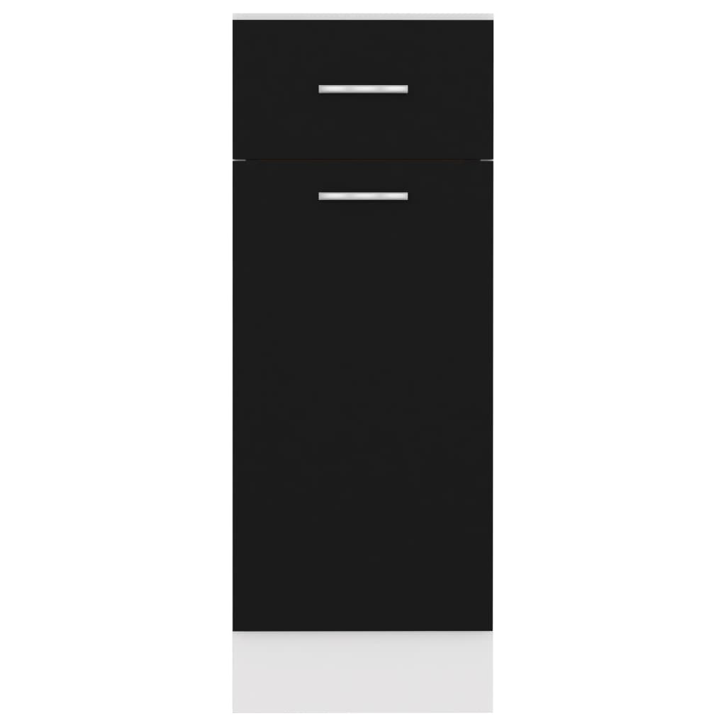 Drawer Bottom Cabinet Black 30x46x81.5 cm Engineered Wood