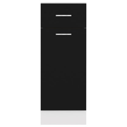 Drawer Bottom Cabinet Black 30x46x81.5 cm Engineered Wood