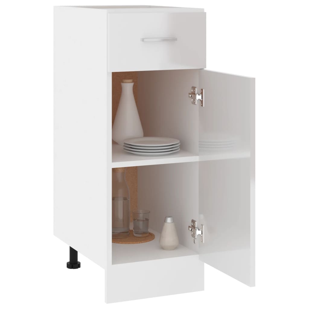 Drawer Bottom Cabinet High Gloss White 30x46x81.5 cm Engineered Wood