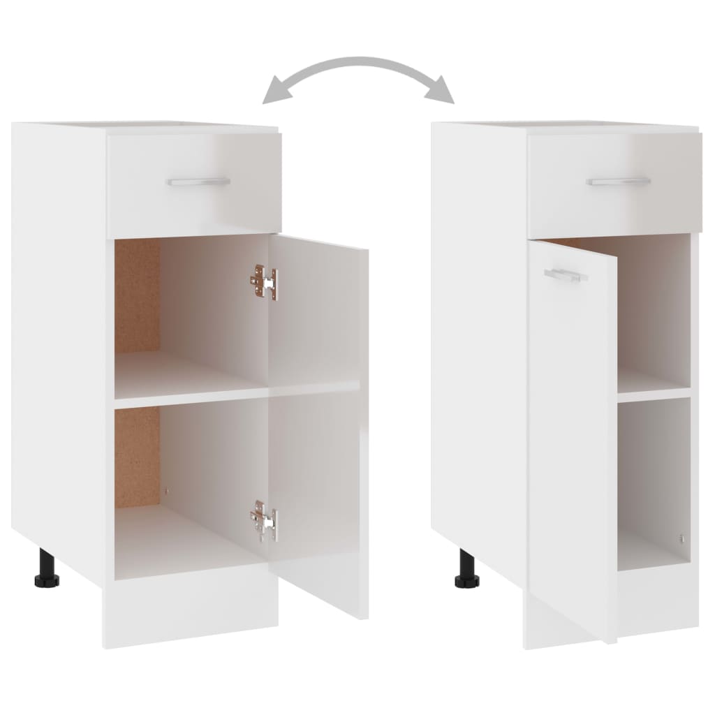 Drawer Bottom Cabinet High Gloss White 30x46x81.5 cm Engineered Wood