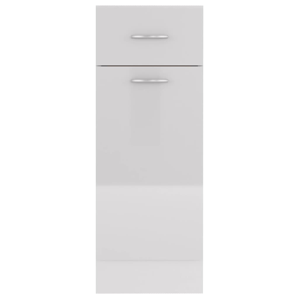 Drawer Bottom Cabinet High Gloss White 30x46x81.5 cm Engineered Wood