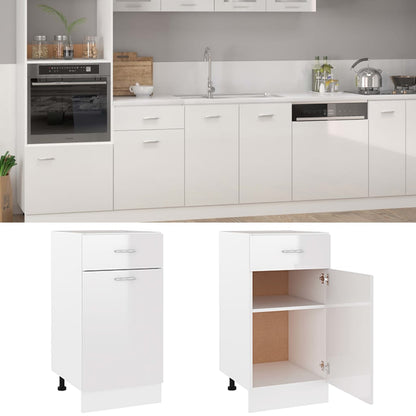 Drawer Bottom Cabinet High Gloss White 40x46x81.5 cm Engineered Wood