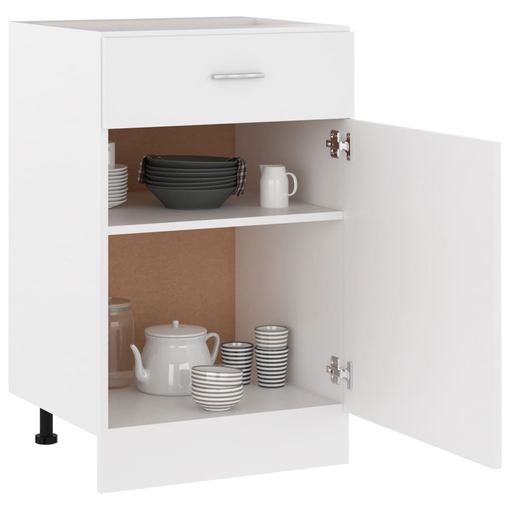 Drawer Bottom Cabinet White 50x46x81.5 cm Engineered Wood