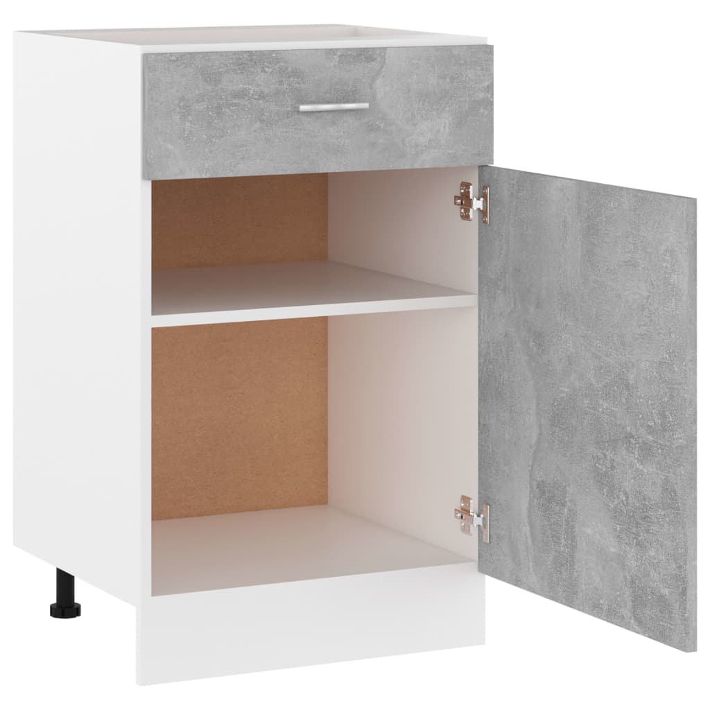 Drawer Bottom Cabinet Concrete Grey 50x46x81.5 cm Engineered Wood