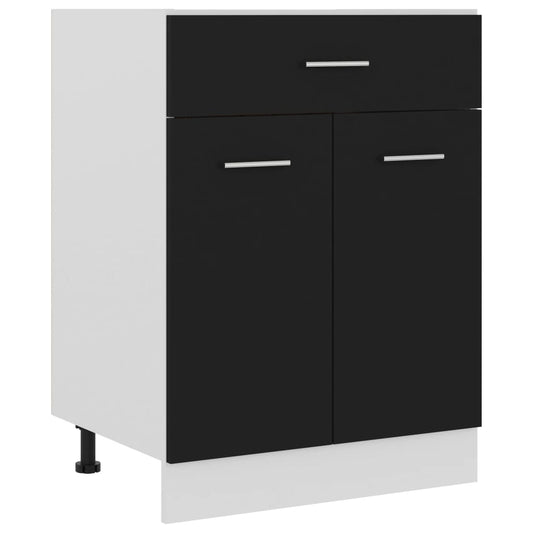 Drawer Bottom Cabinet Black 60x46x81.5 cm Engineered Wood