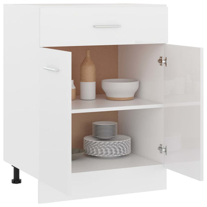 Drawer Bottom Cabinet High Gloss White 60x46x81.5 cm Engineered Wood