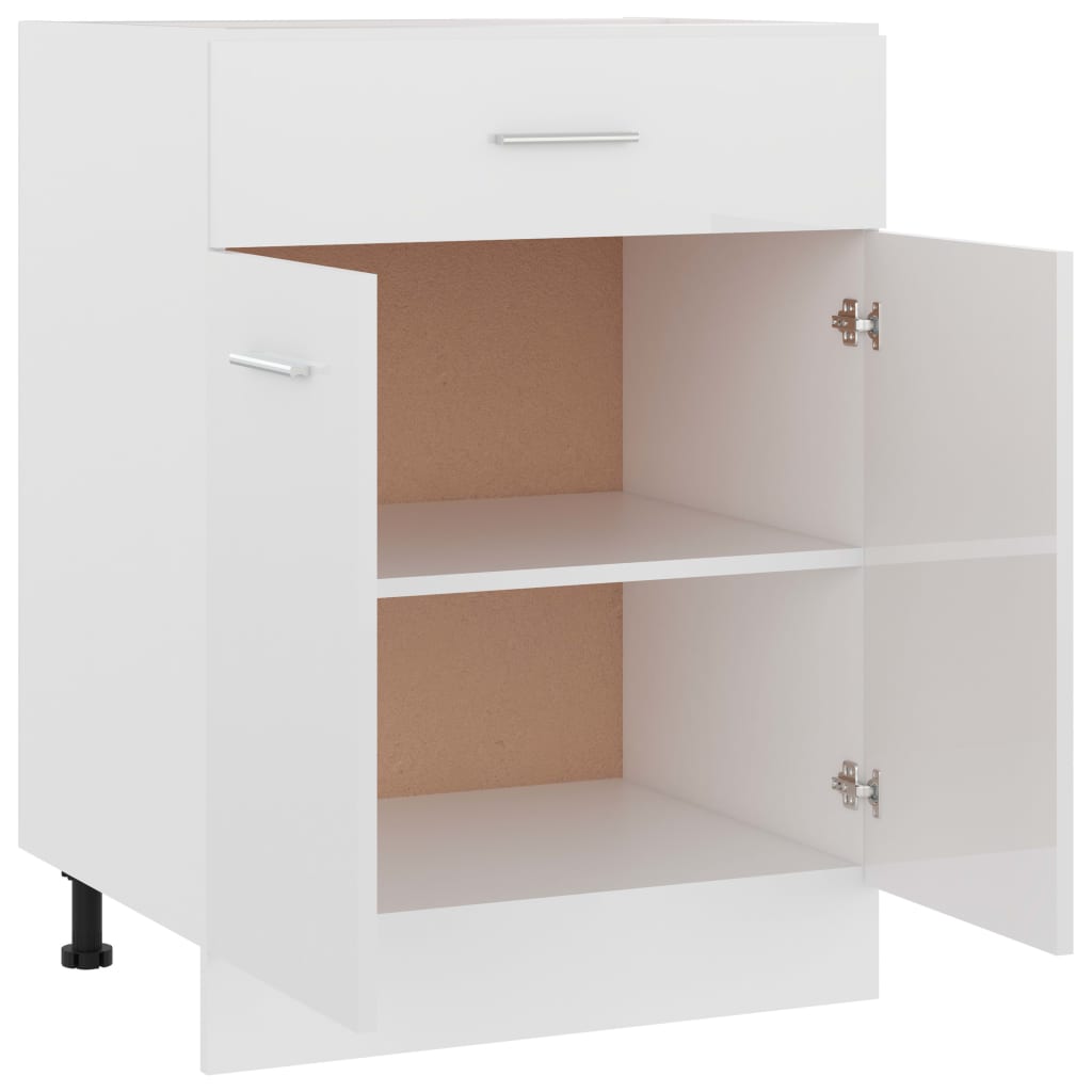 Drawer Bottom Cabinet High Gloss White 60x46x81.5 cm Engineered Wood