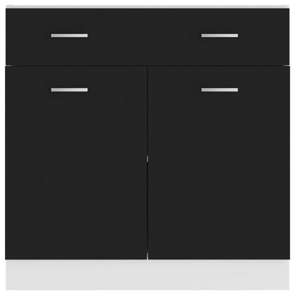 Drawer Bottom Cabinet Black 80x46x81.5 cm Engineered Wood