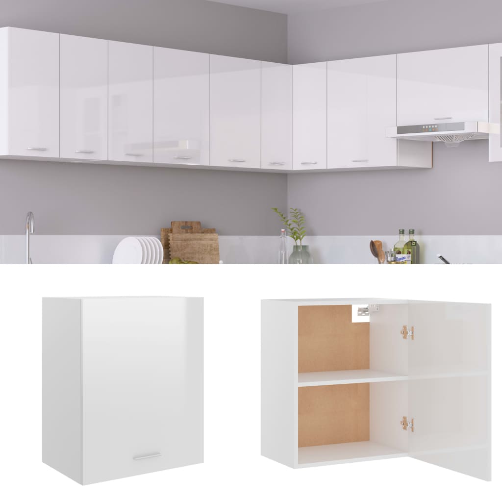 Hanging Cabinet High Gloss White 50x31x60 cm Engineered Wood