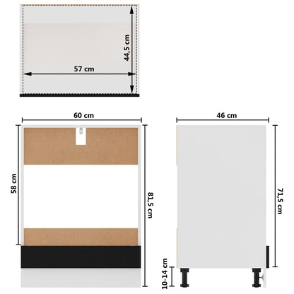 Oven Cabinet Black 60x46x81.5 cm Engineered Wood