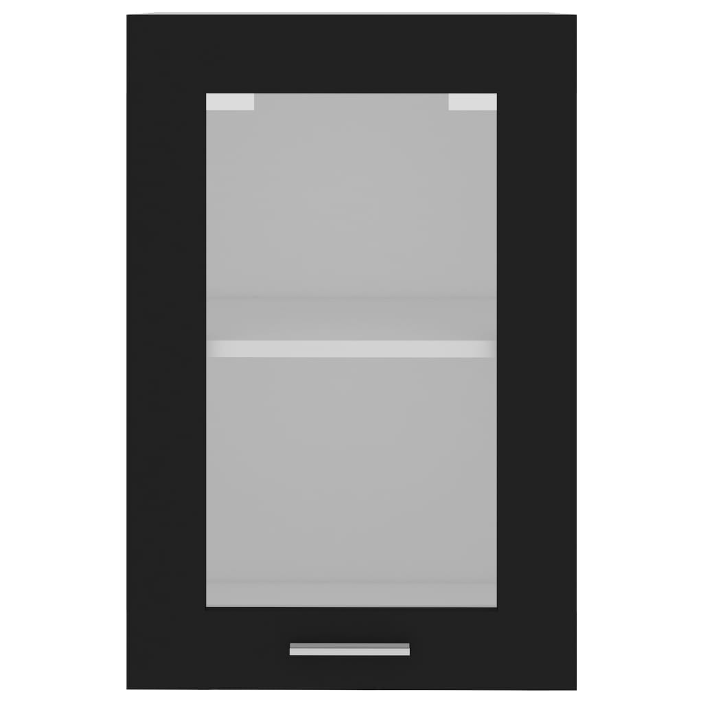 Hanging Glass Cabinet Black 40x31x60 cm Engineered Wood