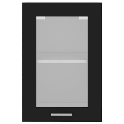 Hanging Glass Cabinet Black 40x31x60 cm Engineered Wood