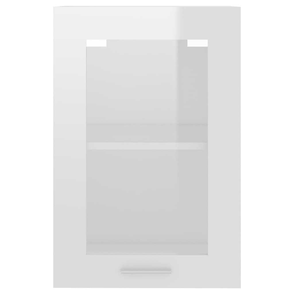 Hanging Glass Cabinet High Gloss White 40x31x60 cm Engineered Wood