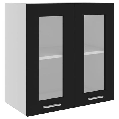 Hanging Glass Cabinet Black  60x31x60 cm Engineered Wood