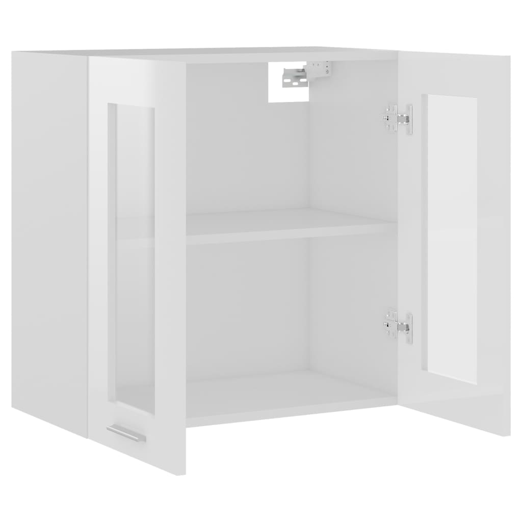 Hanging Glass Cabinet High Gloss White  60x31x60 cm Engineered Wood