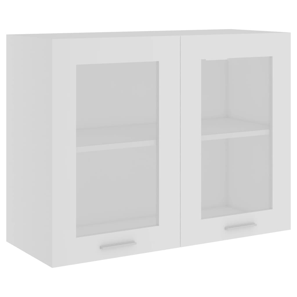 Hanging Glass Cabinet White 80x31x60 cm Engineered Wood