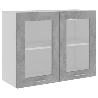 Hanging Glass Cabinet Concrete Grey 80x31x60 cm Engineered Wood