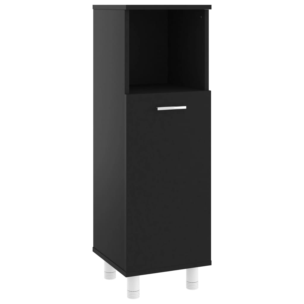 Bathroom Cabinet Black 30x30x95 cm Engineered Wood