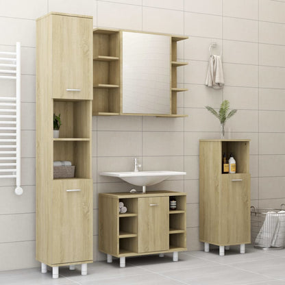 Bathroom Cabinet Sonoma Oak 30x30x95 cm Engineered Wood