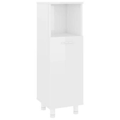 Bathroom Cabinet High Gloss White 30x30x95 cm Engineered Wood