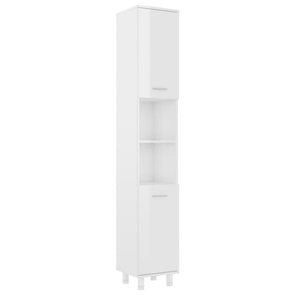 Bathroom Cabinet High Gloss White 30x30x179 cm Engineered Wood