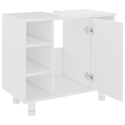 Bathroom Cabinet High Gloss White 60x32x53.5 cm Engineered Wood