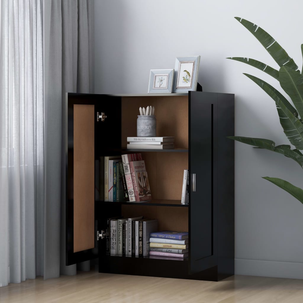 Book Cabinet Black 82.5x30.5x115 cm Engineered Wood