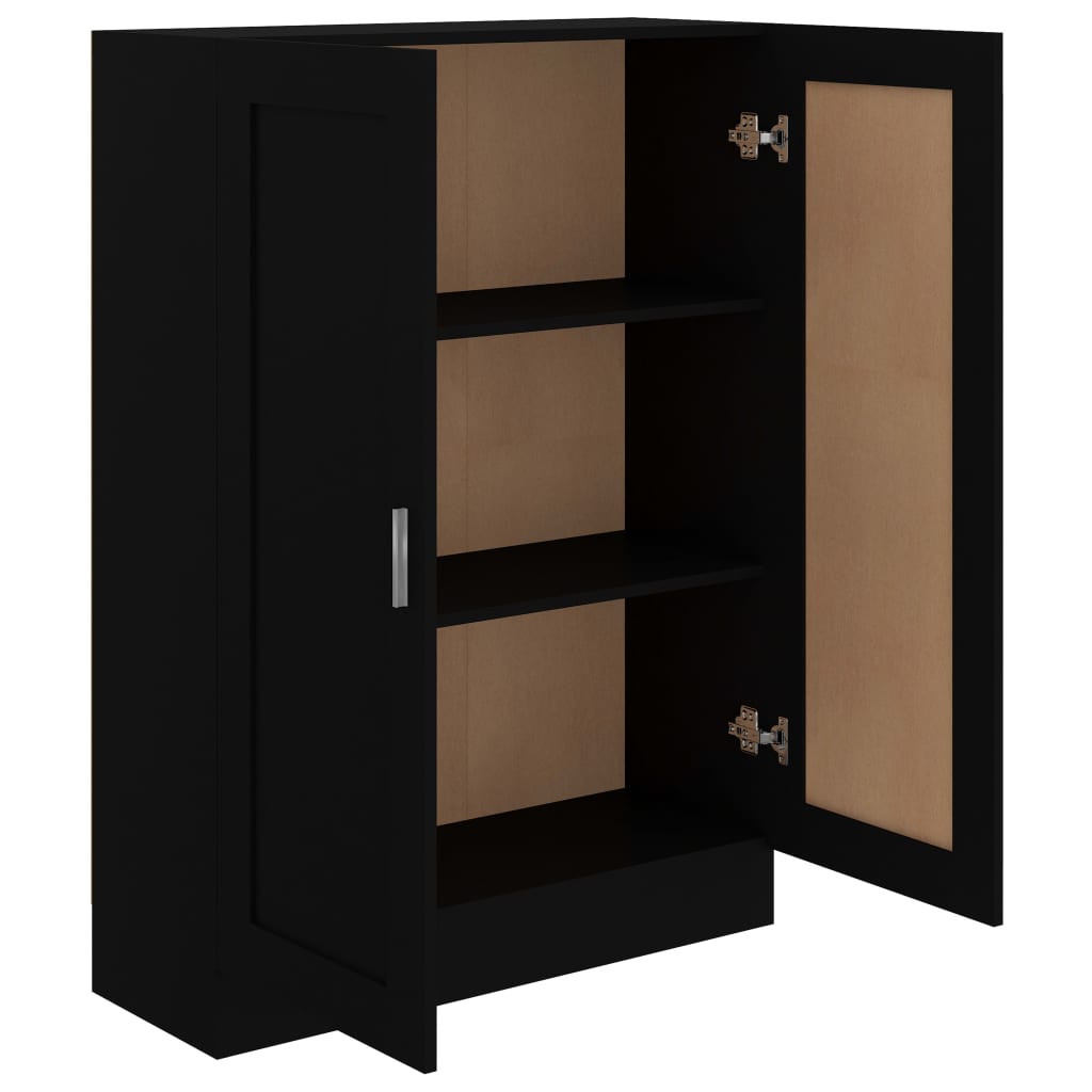 Book Cabinet Black 82.5x30.5x115 cm Engineered Wood