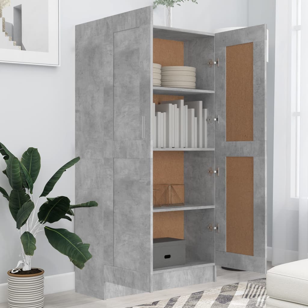 Book Cabinet Concrete Grey 82.5x30.5x150 cm Engineered Wood