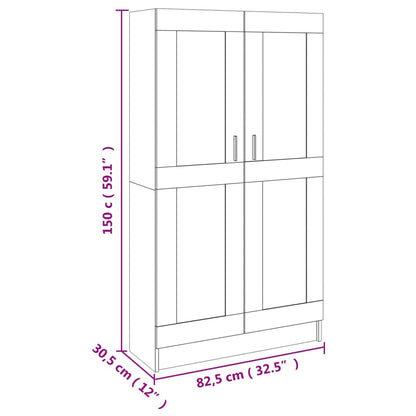 Book Cabinet Concrete Grey 82.5x30.5x150 cm Engineered Wood