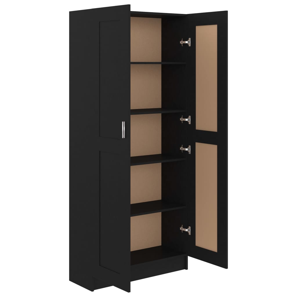 Book Cabinet Black 82.5x30.5x185.5 cm Engineered Wood