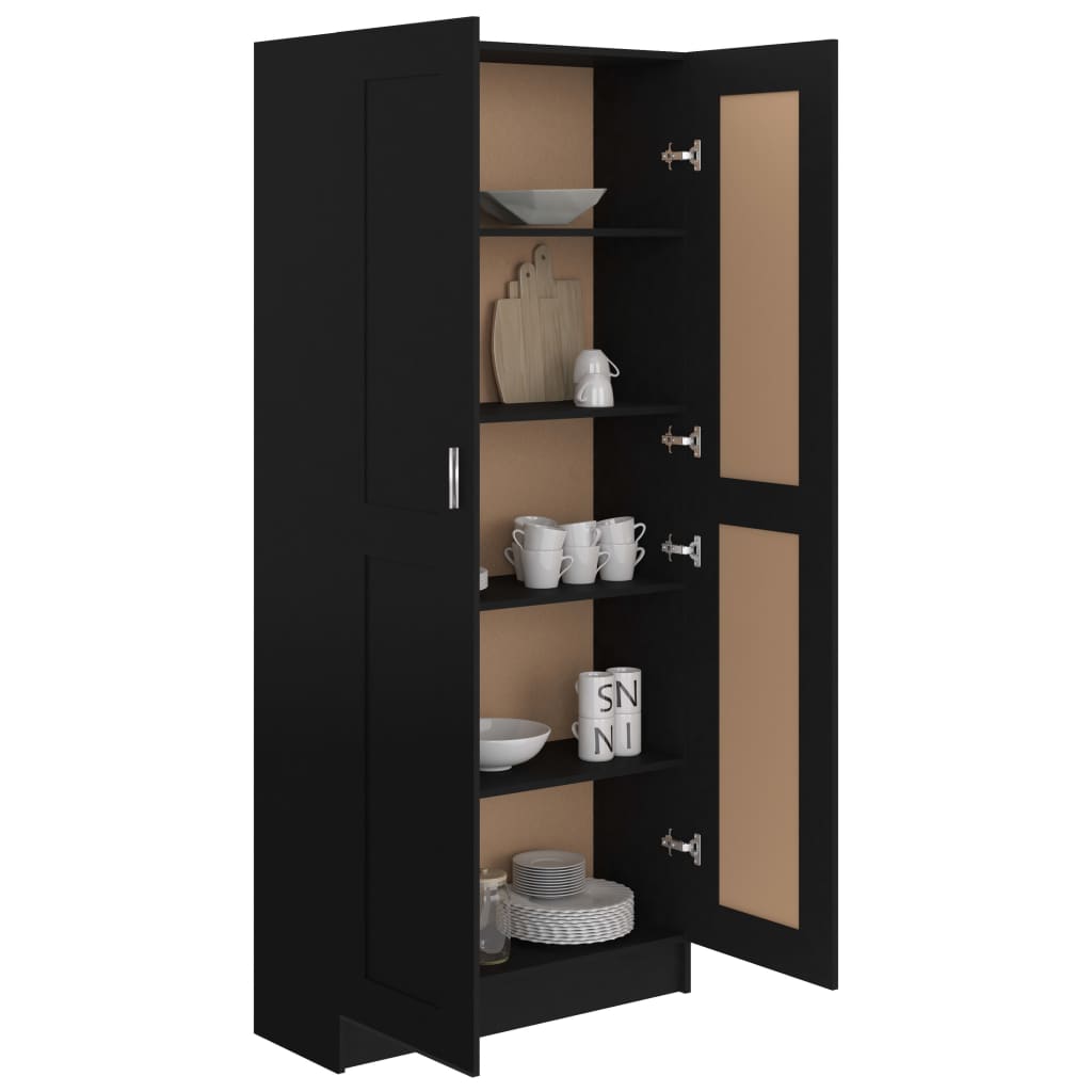 Book Cabinet Black 82.5x30.5x185.5 cm Engineered Wood