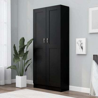 Book Cabinet Black 82.5x30.5x185.5 cm Engineered Wood