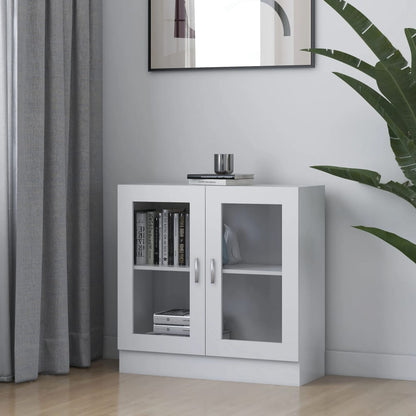 Vitrine Cabinet White 82.5x30.5x80 cm Engineered Wood