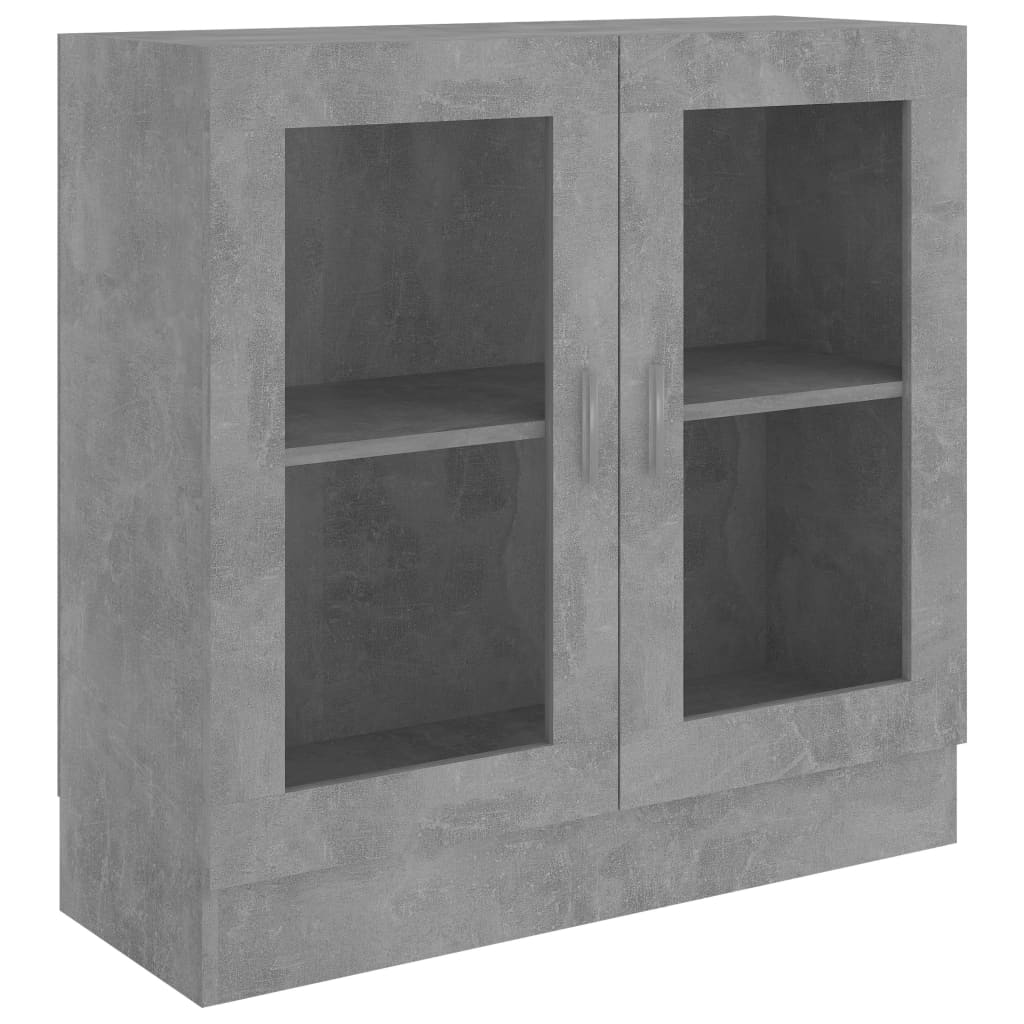 Vitrine Cabinet Concrete Grey 82.5x30.5x80 cm Engineered Wood