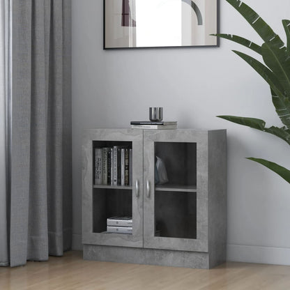 Vitrine Cabinet Concrete Grey 82.5x30.5x80 cm Engineered Wood