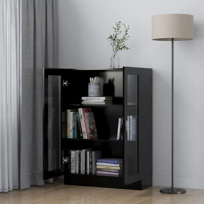 Vitrine Cabinet Black 82.5x30.5x115 cm Engineered Wood